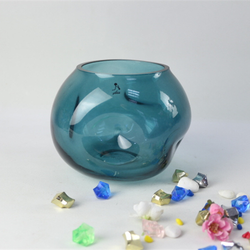 Hot Selling Handblown Modern House Decor Clear Cube and Circular Glass Flower Vase