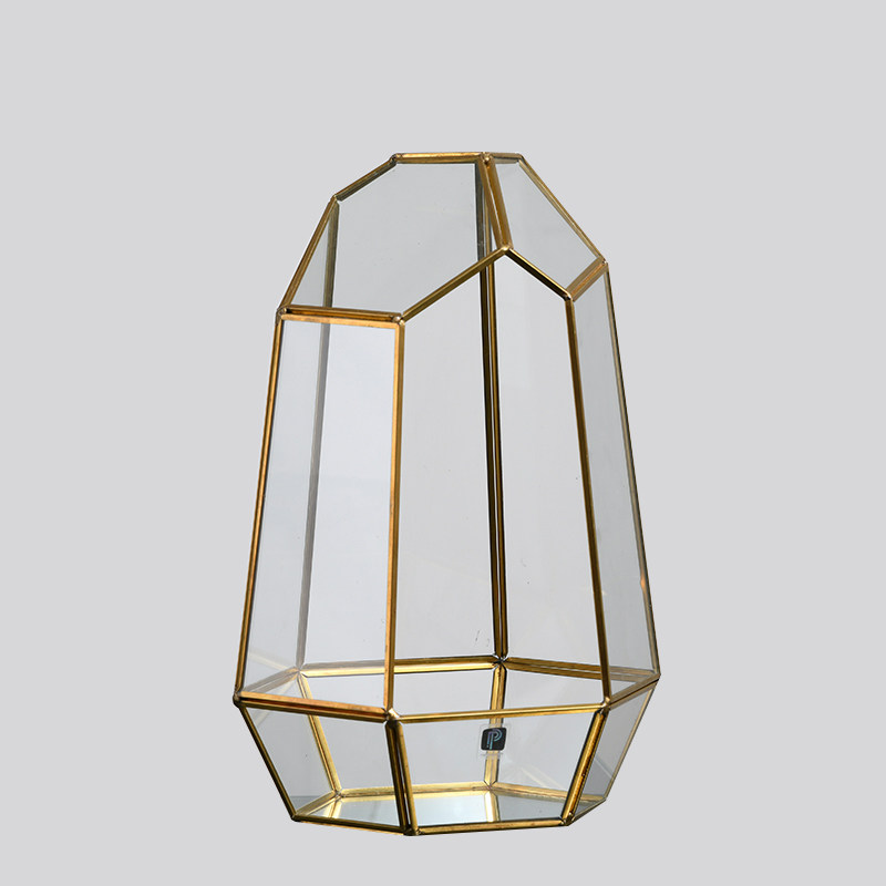 Various Design Flowers artificial rose gold Black copper glass plant terrarium geometric Clear Flower Terrarium