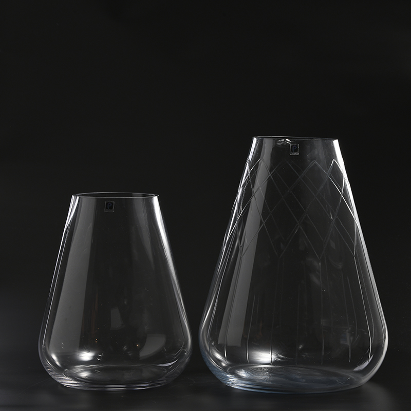 Wedding decoration modern design glass & crystal vases clear flower vase candle glass vase holders