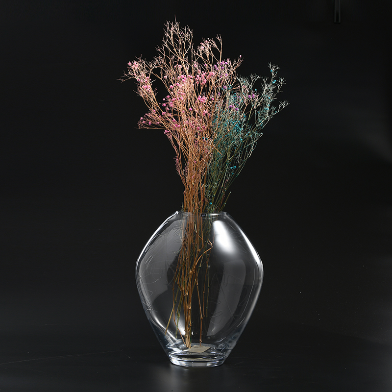 Hot sale Home Decoration Gifts Glass Handmade Clear Glass Vase flower Container