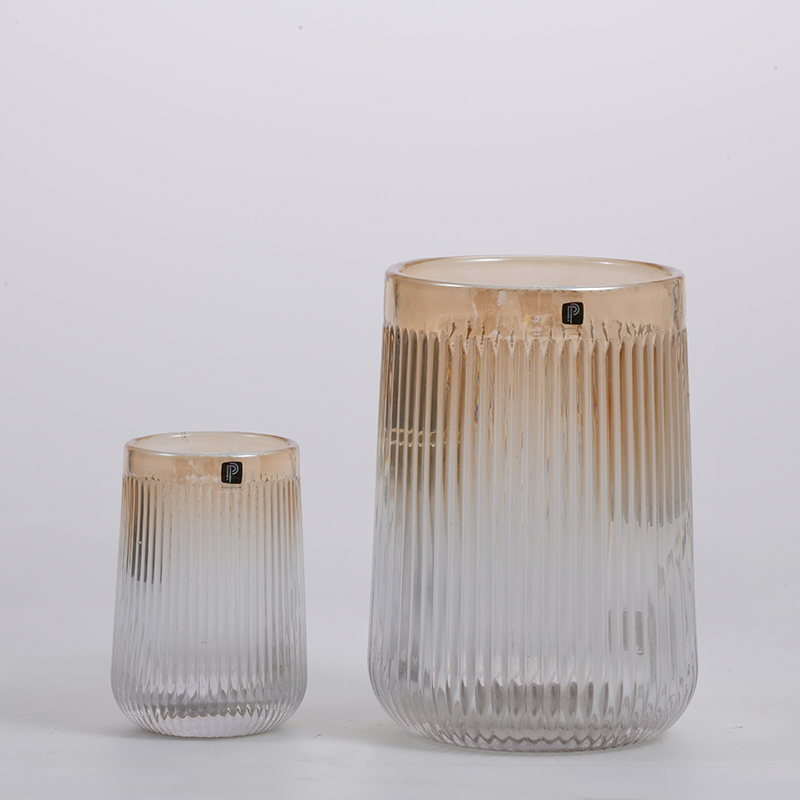 Hand-blown glassware for home decors glass flower container with glass top glass flower vase Chinese manufacture
