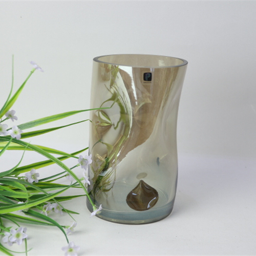 2020 New Arrival Light Reflecting Cheap Art Round Shape Hand Blown Glass Vase for Home Decoration