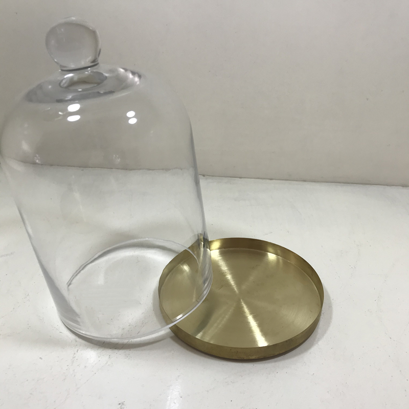 With Factory Wholesale Price gold mini dessert glass cake stand dome set