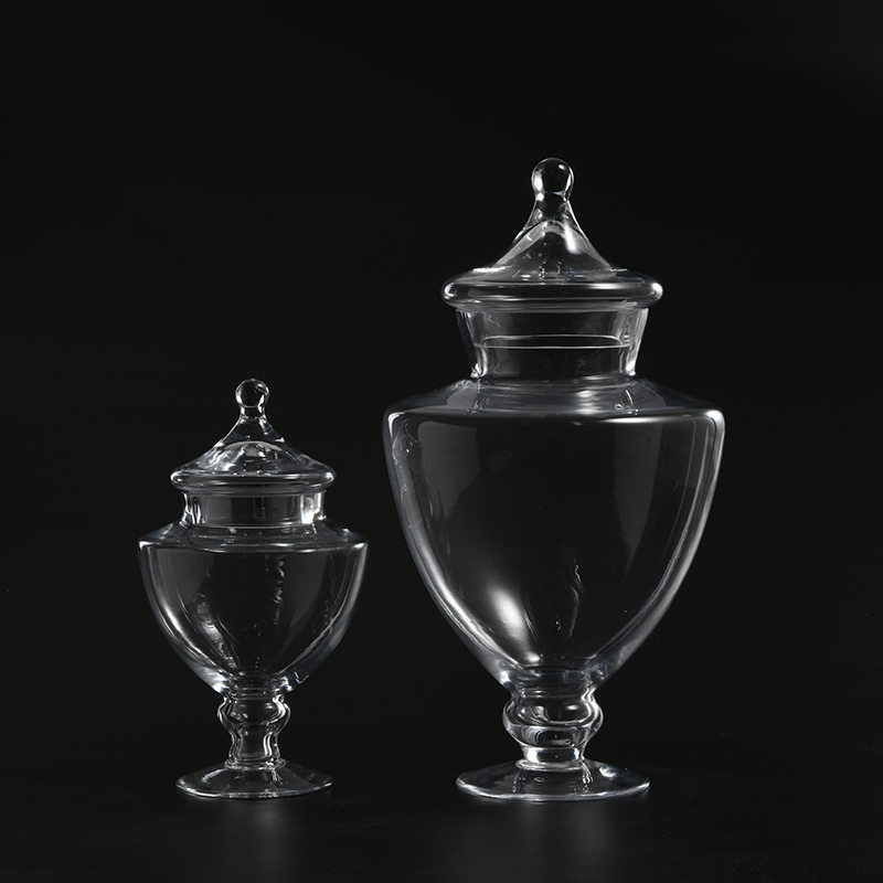 Luxury style glassware home decoration hand-blown transparent for food storage Candy Jar glass marshmallow jar