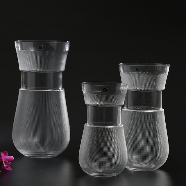 Fashion design modern decoration transparent glass vase for home or cafe on sale