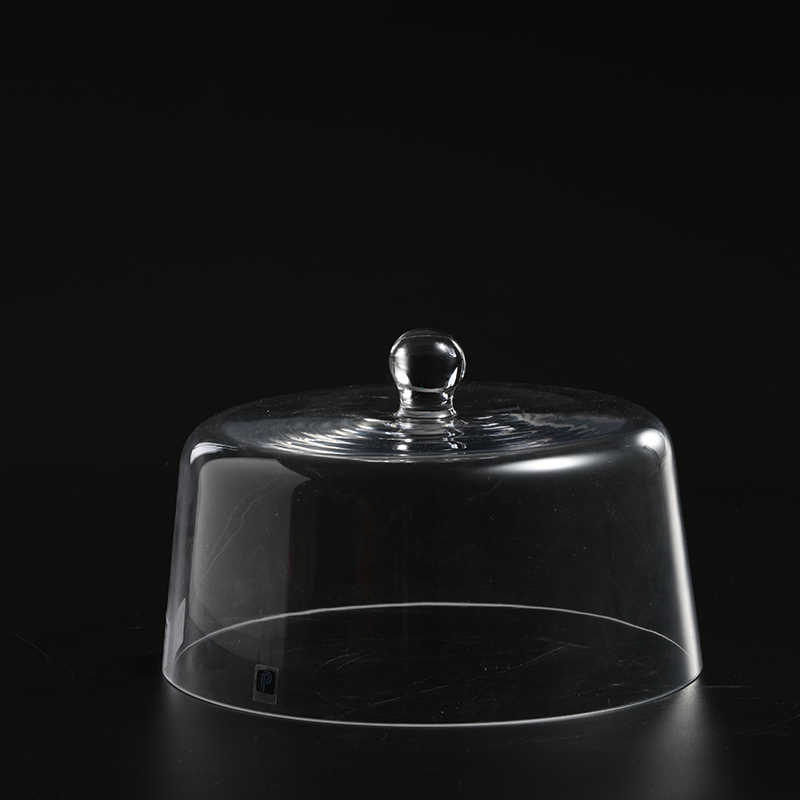Hand-blown heavy duty glass cake cover for European and US marketing cake stand cover round dome on sale