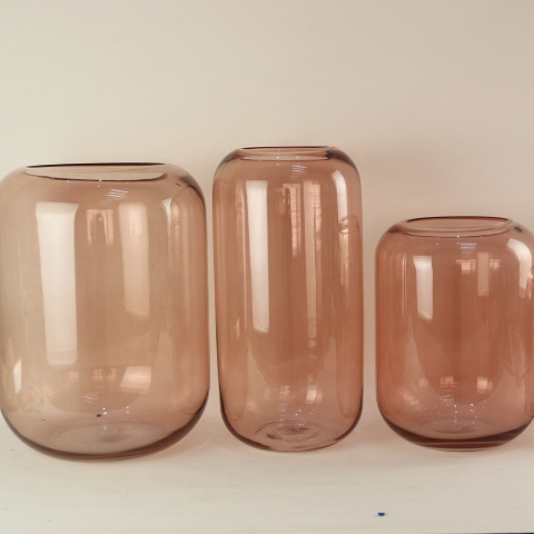 Hot sale antique classic design home decoration floor flower glazed cylinder glass vases
