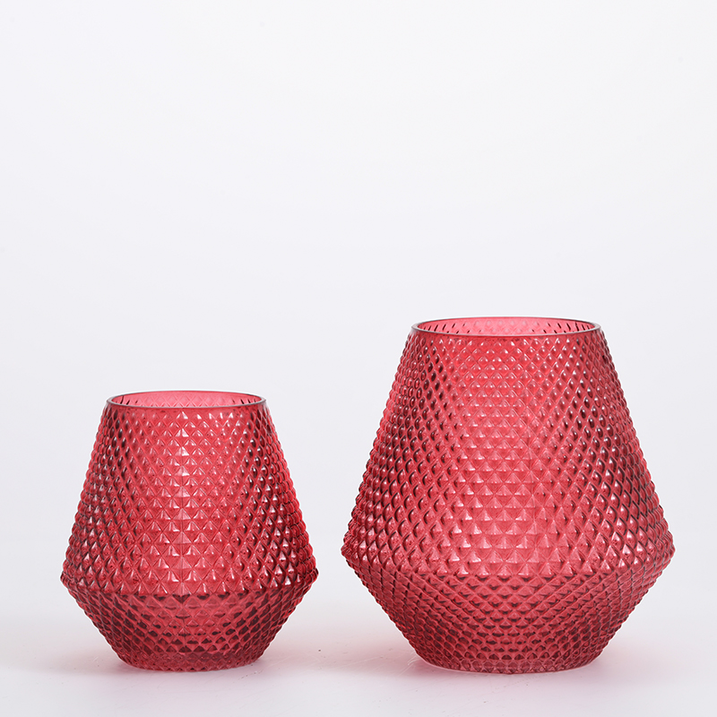 Transparent gradient colored design modern style creative glass flower vase for decoration