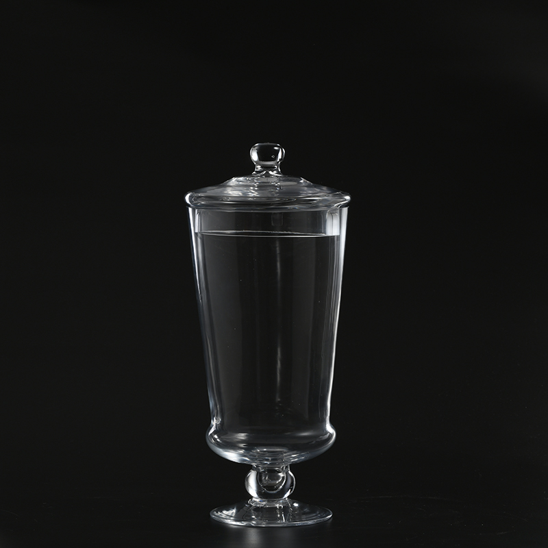 Glassware factory customized sizes Food storage jar with floral transparent glass candy jar or marshmallow jar