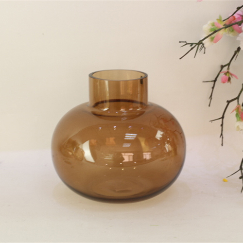 New Popular Desktop decoration Round Home Decoration Flower Glass Vase Crystal Glass Vase