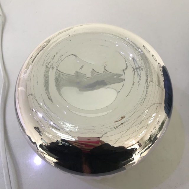 Contemporary Home Accessories Vase With Metal Bottleneck And Round Bottom