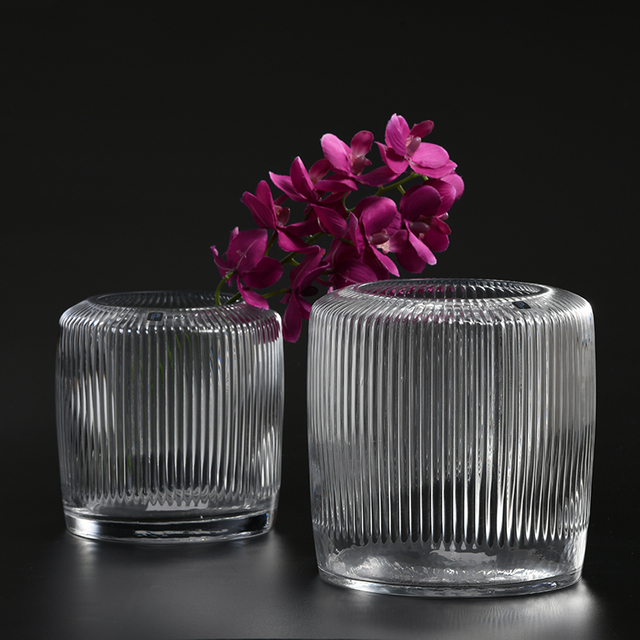 Glassware factory decorative special design floral glass flower vase on sale