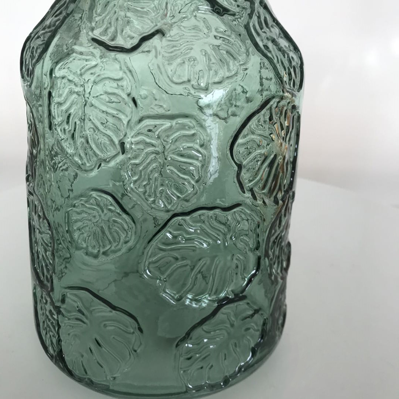Great Colored Tall Long Neck Round Belly Blue Bubble wholesale handmade Glass Vase