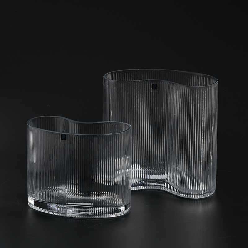 high quality glass cube vase hand blown transparent clear square glass vase