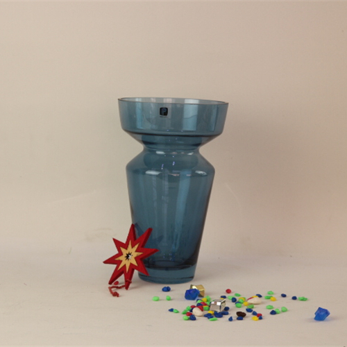 Luxury Wedding Home Decor Blue Color Peculiar-looking Glass Crystal Flower Vase