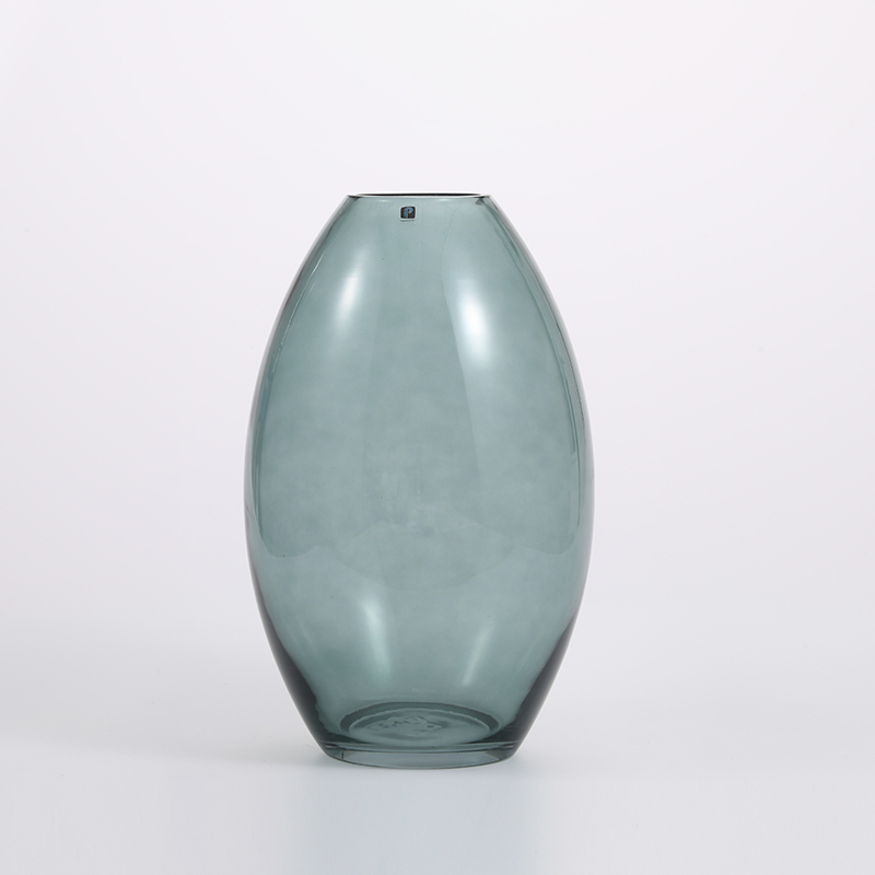 Heavy duty hand--blown glassware factory supply big mouth cylinder design for world whole sellers glass flower vase on sale