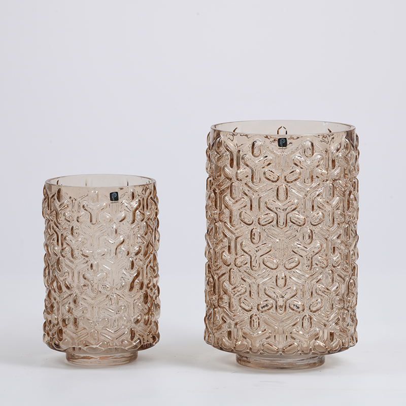 Chinese handmade long barrel windproof and dustproof glass candle holder
