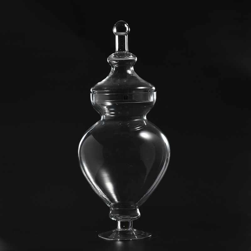 For Amazon sellers factory directly hot sale transparent design glass candy jar or marshmallow jar with glass lid