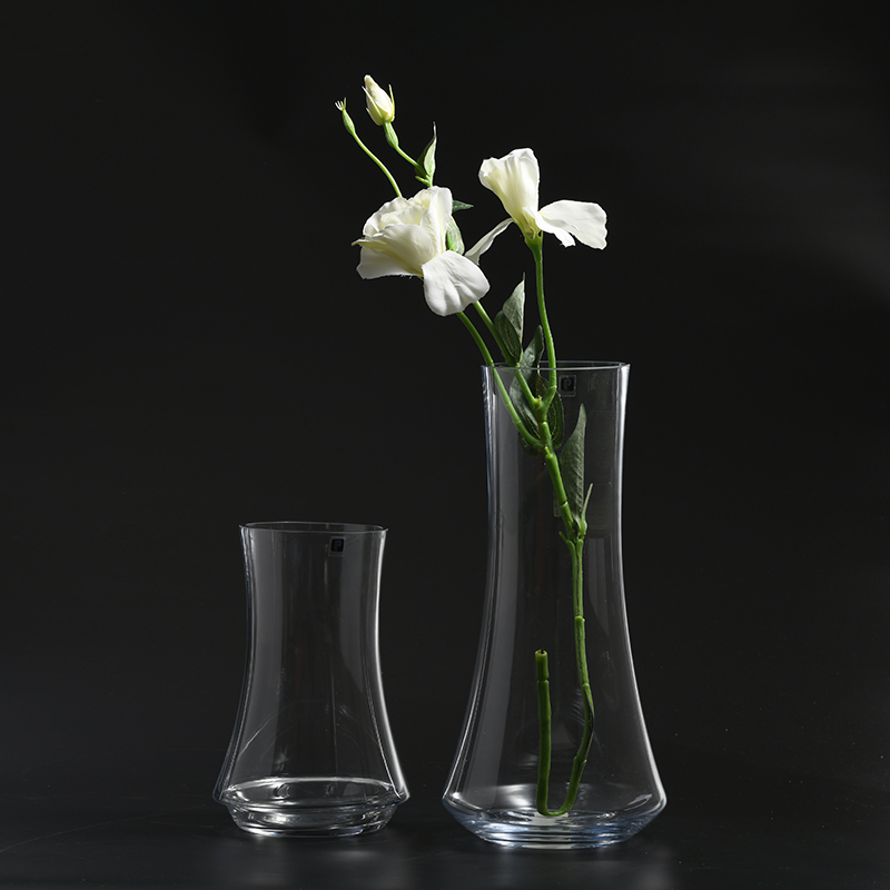 Clear Glass vase for home or hotel decoration with big mouth in different sizes