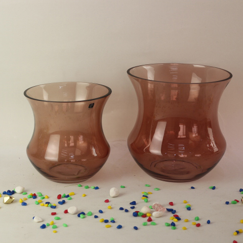 Customized fashionable colored glass flower vase home decorative glass flower vase