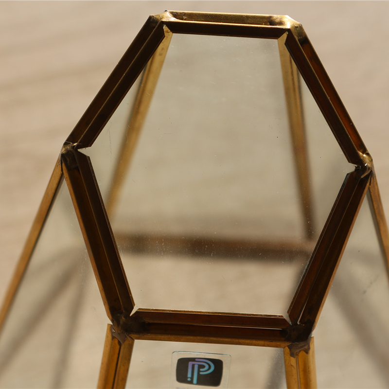 Factory Supply Geometric Terrarium Brass Glass Flower House on sale