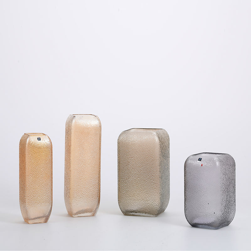 Fashion design modern decoration for home colorful tall transparent glass vase on sale