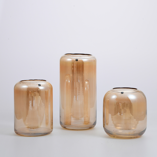 Fashion design modern decoration for home colorful tall transparent glass vase on sale