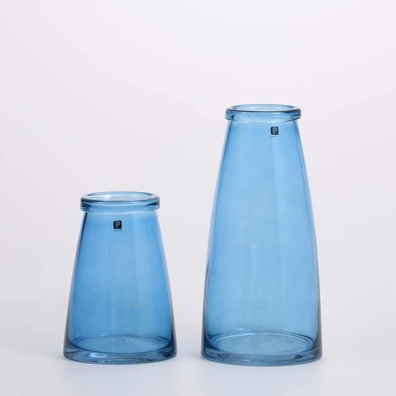 High quality geometric design electro-water different sizes glass decorative glass flower vase Chinese factory supply