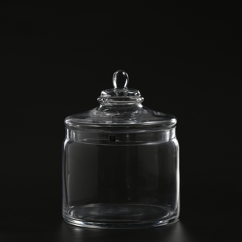 Food storage glassware Kitchen utensils glass food Jar with glass lid Candy Jar marshmallow jar on sale