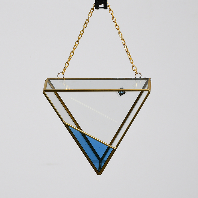 Geometric Design With Blue corner Flower House For decoration High quality glass flower terrarium