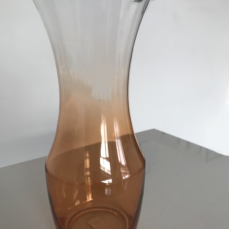 Wholesale Modern Design Color Smoked Decorative Recycled Glass Vase With Metal Stand
