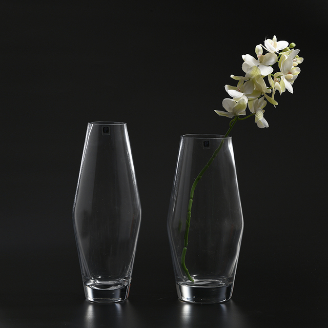 Factory to Wholesale cafe or home decoration transparent crystal clear glass argyle floral vase on sale