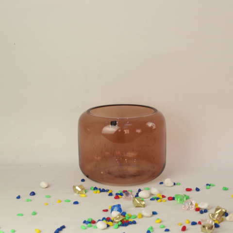 Famous Chinese Trademark Creative art hand blown oval shaoe design unique glass vases