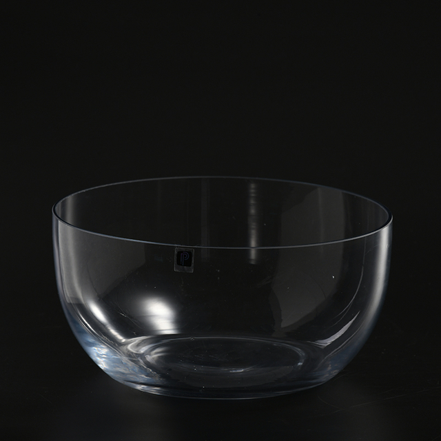 Hand blown transparent very simple design glass candle holder for home decoration