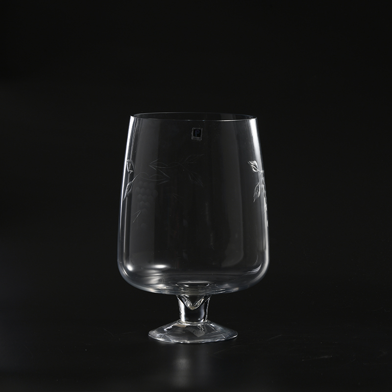 Glassware factory supply flower container candle container glass candle holder with flower for home decoration
