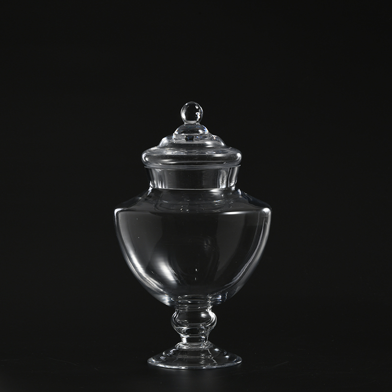 For Amazon sellers factory directly hot sale transparent design glass candy jar or marshmallow jar with glass lid