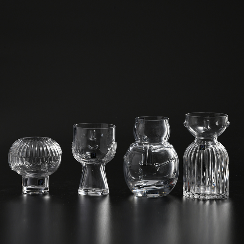 Transparent Nordic design modern style creative glass flower vase on sale