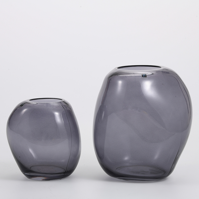 High quality modern style transparent or colored nature nordic design like a stone glass flower vase Chinese manufacture