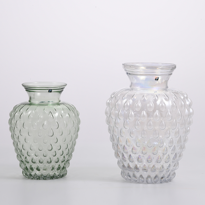 Gradient blue glass paint modern special design for home decoration glass holder flower vase on sale