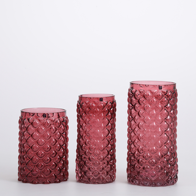 Heavy duty big glass bowl for luxury home decoration colored jar design glass flower vase flower containers