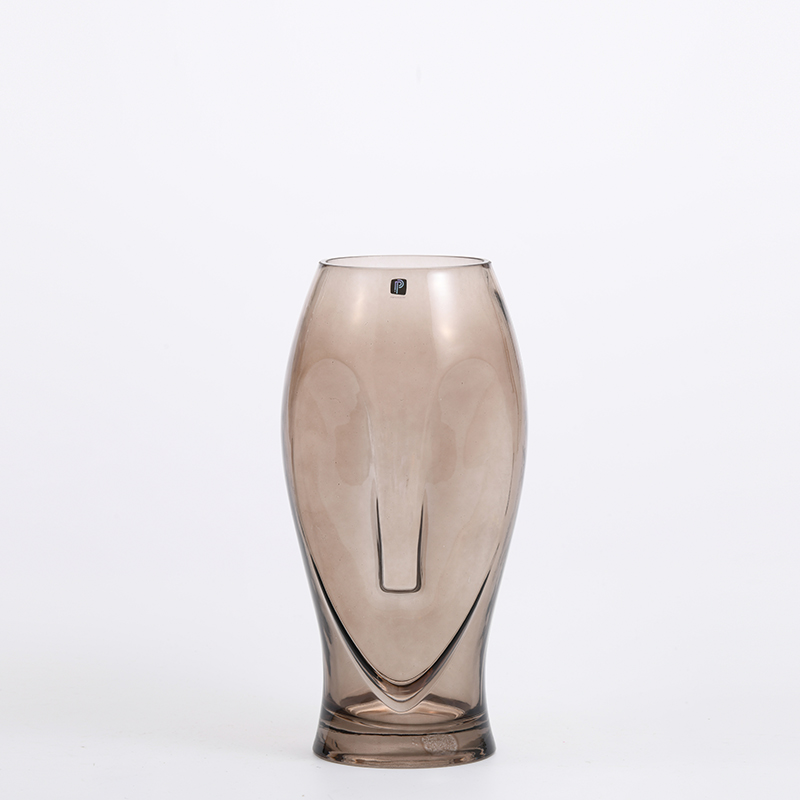 High fashion pink angle with human face design artistic glass flower vase Chinese manufacture