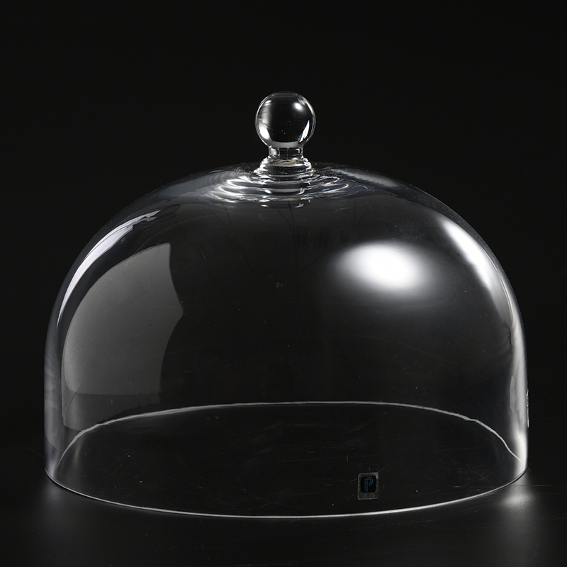Thick Glass Cover with wood plate Dessert Bread Cake Display Stand professional Manufacture Supply For Party Decoration