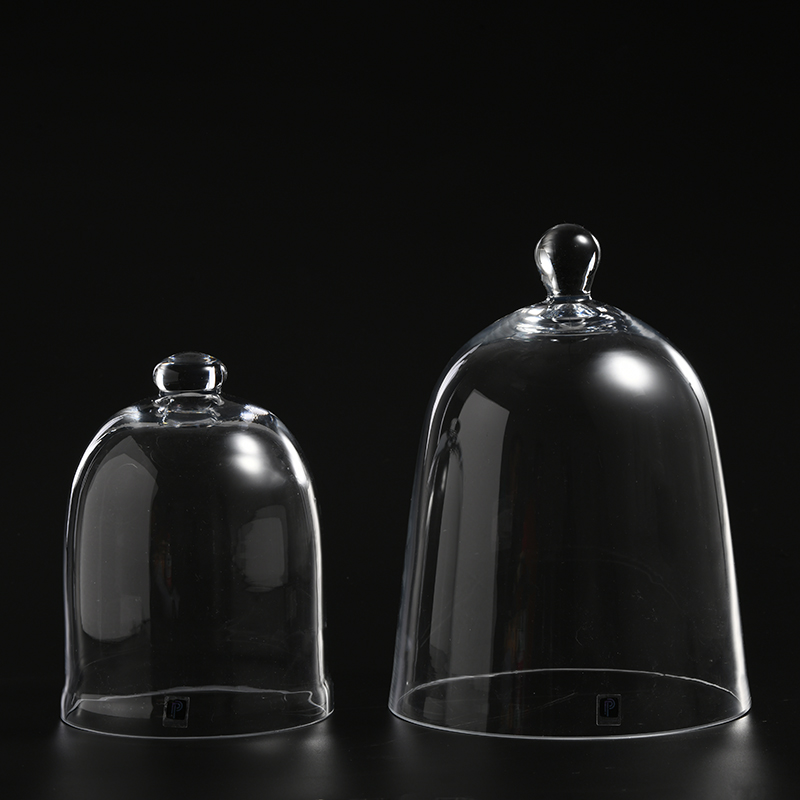 Customized Hand-blown heavy duty glass cake cover with hot sale design Glass cake stand cover on sale