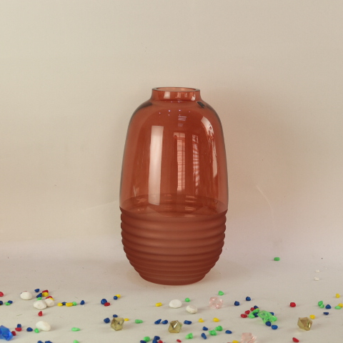 High quality customized size solid color cambered cylinder glass vase for sale