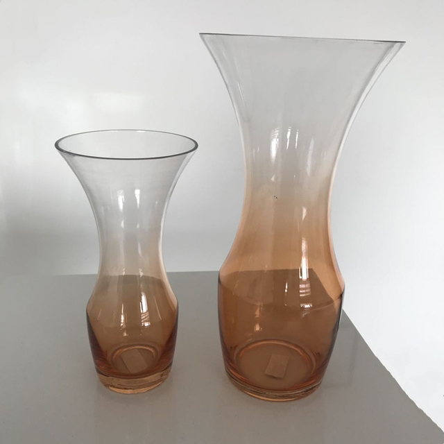 Wholesale Modern Design Color Smoked Decorative Recycled Glass Vase With Metal Stand