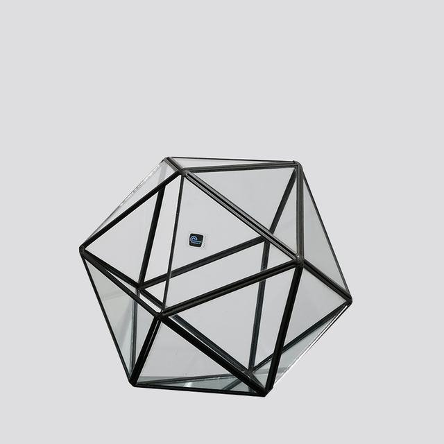 Home decoration Football Design glass clear plant container hanging geometric glass terrarium