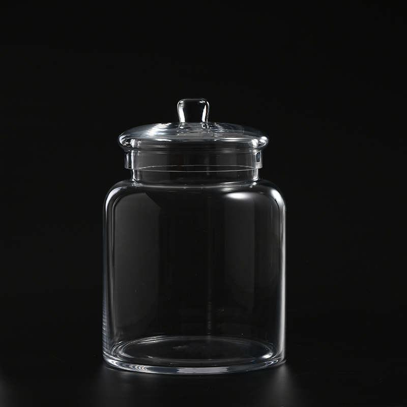 Food storage glassware Kitchen utensils Candy Jar with glass lid Candy Jar glass marshmallow jar on sale