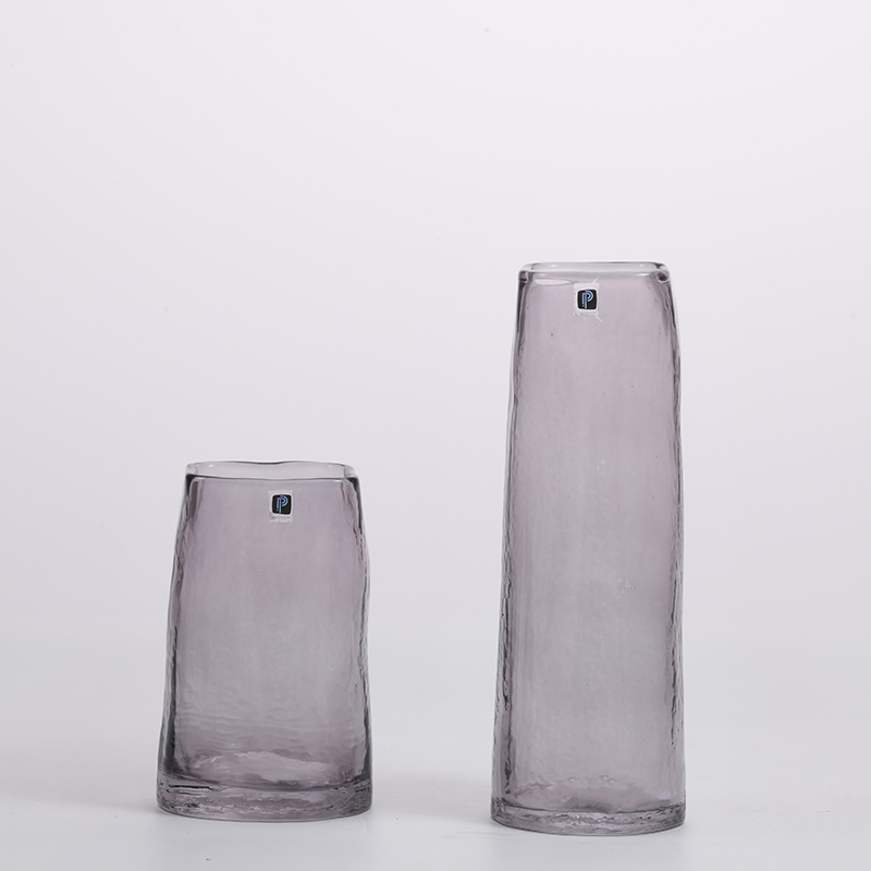 Hand-Blown colored glassware with nature mouth and modern glass jar design glass flower vase Chinese manufacture