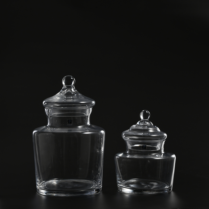 Food storage customized sizes heavy-duty transparent glass candy jar or marshmallow jar with lid hot sale design Amazon sellers