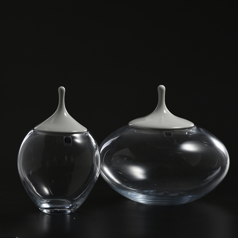 Storage jar glassware with glass lid for Candy and marshmallow glass jar for European market Chinese factory directly